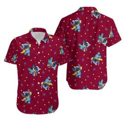 Disney Stitch Merry Christmas Hawaiian Shirt Gift For Your Girlfriend Boyfriend Gift For Love Gift For Friend Best Valentine Present Holiday Gift
