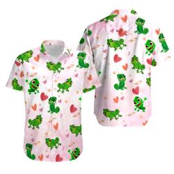 Disney Tangled Pascal And Heart Floral Hawaiian Shirt Gift For Your Girlfriend Boyfriend Gift For Love Gift For Friend Best Valentine Present Holiday Gift