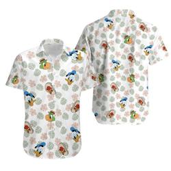 Disney Three Caballeros Floral Hawaiian Shirt Gift For Your Girlfriend Boyfriend Gift For Love Gift For Friend Best Valentine Present Holiday Gift