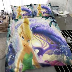 Disney Tinkerbell Three Piece Printed Fashion Pattern Bedding Set Gift For Your Girlfriend Boyfriend Gift For Love Gift For Friend Best Valentine Present Holiday Gift
