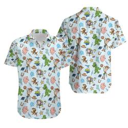 Disney Toy Story Icon Texture Hawaiian Shirt Gift For Your Girlfriend Boyfriend Gift For Love Gift For Friend Best Valentine Present Holiday Gift