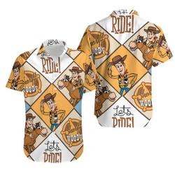 Disney Toy Story Woody Sherif Argyle Let's Ride Disney Haiwaii Shirt Gift For Your Girlfriend Boyfriend Gift For Love Gift For Friend Best Valentine Present Holiday Gift