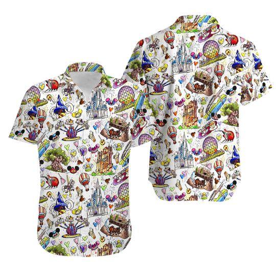 Disney World Mickey Minnie Hawaiian Shirt Gift For Your Girlfriend Boyfriend Gift For Love Gift For Friend Best Valentine Present Holiday Gift