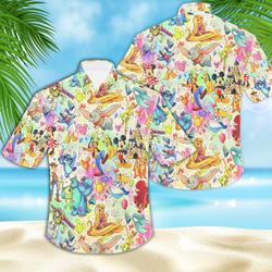 Disney World Mickey Stitch Ohana Hawaiian Shirt Gift For Your Girlfriend Boyfriend Gift For Love Gift For Friend Best Valentine Present Holiday Gift