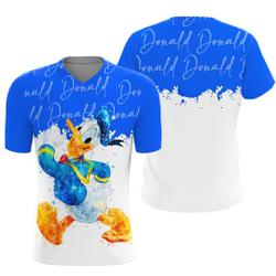 Donald Duck Blue Watercolor Glitter Disney Graphics Cartoon 3D Tshirt Meaningful Gift For Family Gift For Boyfriend Valentine Gift