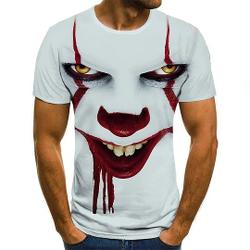 Tee T-shirt 3D Print Graphic Joker 3D Print Short Sleeve Halloween Tops Streetwear Meaningful Gift For Family Gift For Boyfriend Valentine Gift