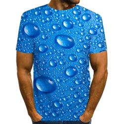 Men T shirt Graphic 3D Water Pleated Print Short Sleeve Daily Tops Streetwear Meaningful Gift For Family Gift For Boyfriend Valentine Gift