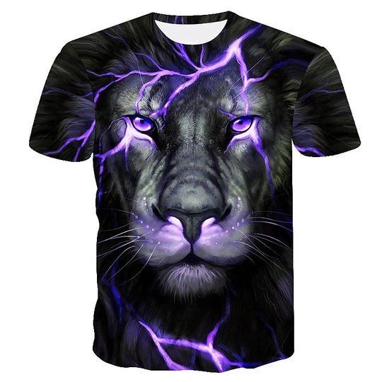 Lion Animal Tee T-shirt 3D Print Graphic Summer Shirt Meaningful Gift For Family Gift For Boyfriend Valentine Gift