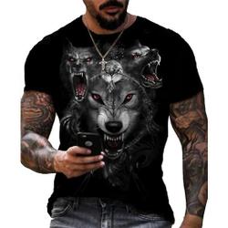 Tee T-shirt 3D Print Graphic Prints Wolf Print Short Sleeve Daily Tops Cotton Meaningful Gift For Family Gift For Boyfriend Valentine Gift