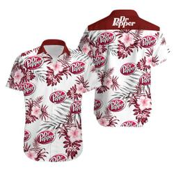 Dr Pepper Tropical Flower Aloha Hawaiian Shirts Gift For Your Girlfriend Boyfriend Gift For Love Gift For Friend Best Valentine Present Holiday Gift