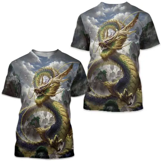 Dragon Graphic Prints 3D T-shirt Casual For Men Unisex Meaningful Gift For Family Gift For Boyfriend Valentine Gift