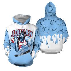 Dripping Jordan 23M Shirt Match Retro University Blue 5s Tee