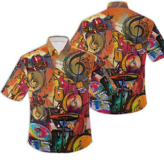 Drum Painting Art Drummer Hawaiian Shirt Gift For Your Girlfriend Boyfriend Gift For Love Gift For Friend Best Valentine Present Holiday Gift
