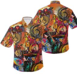 Drum Painting Art Drummer Hawaiian Shirt Gift For Your Girlfriend Boyfriend Gift For Love Gift For Friend Best Valentine Present Holiday Gift