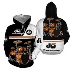 Drums 3D All Over Printed Clothes, Drum DW Hoodie Shirt