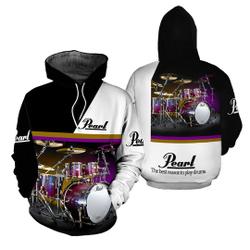 Drums 3D All Over Printed Clothes, Pearl Hoodie Shirt