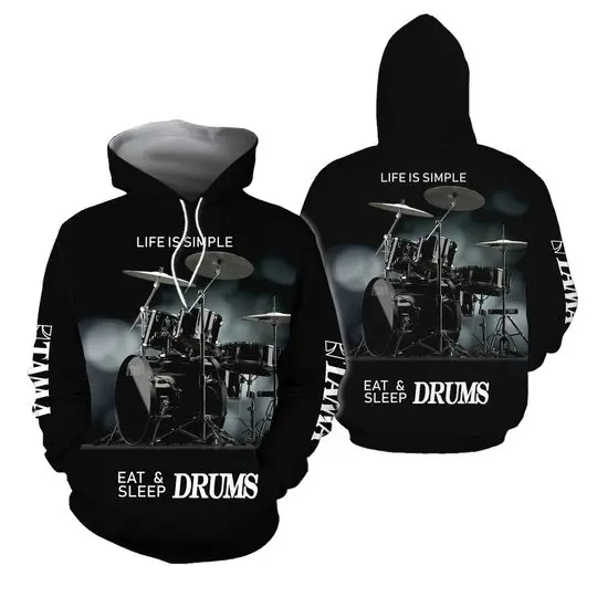 Drums 3D All Over Printed Clothes, Tama Life Is Simple Hoodie Shirt