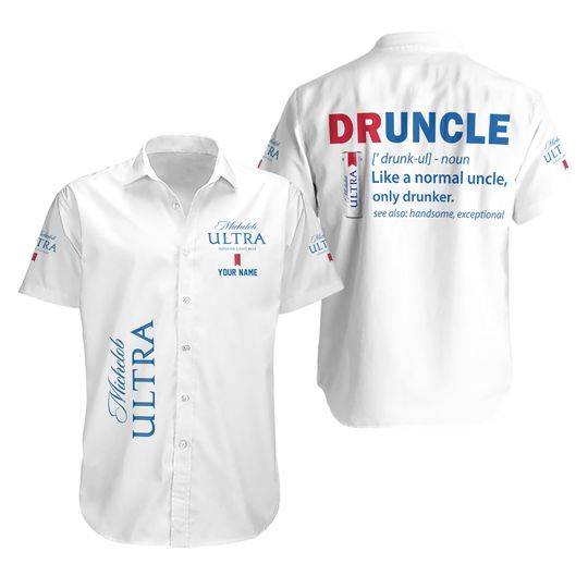 Druncle Michelob Ultra Personalized Button Shirt Gift For Your Girlfriend Boyfriend Gift For Love Gift For Friend Best Valentine Present Holiday Gift