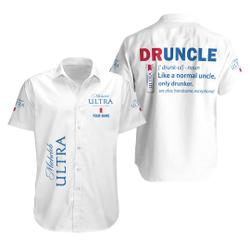 Druncle Michelob Ultra Personalized Button Shirt Gift For Your Girlfriend Boyfriend Gift For Love Gift For Friend Best Valentine Present Holiday Gift