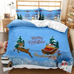 Santa Claus Deer Bedding Set Gift For Your Girlfriend Boyfriend Gift For Love Gift For Friend Best Valentine Present Holiday Gift
