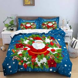 Santa Claus Christmas wreath Bedding setsGift For Your Girlfriend Boyfriend Gift For Love Gift For Friend Best Valentine Present Holiday Gift