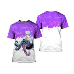 Ursula Villian Purple Watercolor Glitter Disney Graphics Cartoon 3D Tshirt Meaningful Gift For Family Gift For Boyfriend Valentine Gift