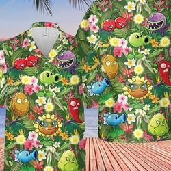 Plants vs Zombies Hawaiian Shirt Gift For Your Girlfriend Boyfriend Gift For Love Gift For Friend Best Valentine Present Holiday Gift