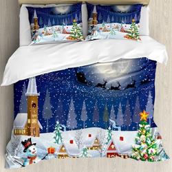 Snowman flying Santa Claus reindeer Bedding setsGift For Your Girlfriend Boyfriend Gift For Love Gift For Friend Best Valentine Present Holiday Gift