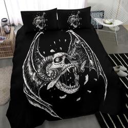 Bat Wing Skull Exploding Demon Dagger Bedding Set Gift For Your Girlfriend Boyfriend Gift For Love Gift For Friend Best Valentine Present Holiday Gift