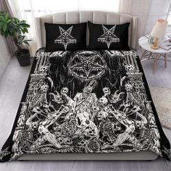 Skull Demon Satanic Pentagram Drip Doom Priest Shrine Bedding Set Gift For Your Girlfriend Boyfriend Gift For Love Gift For Friend Best Valentine Present Holiday Gift