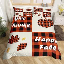 Fall Leaves Pumpkin Bedding SetsGift For Your Girlfriend Boyfriend Gift For Love Gift For Friend Best Valentine Present Holiday Gift