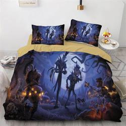 Skeletons pumpkin full moon Halloween Bedding Set Gift For Your Girlfriend Boyfriend Gift For Love Gift For Friend Best Valentine Present Holiday Gift