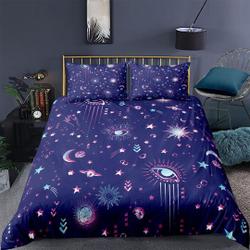 Moon Stars Galaxy Purple Bedding Set Gift For Your Girlfriend Boyfriend Gift For Love Gift For Friend Best Valentine Present Holiday Gift