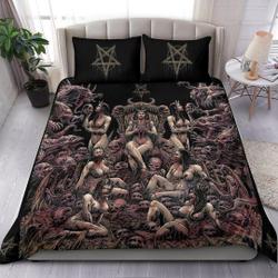 Skull Demon Satanic Pentagram Nymphomania Witch Throne Bedding Set Gift For Your Girlfriend Boyfriend Gift For Love Gift For Friend Best Valentine Present Holiday Gift
