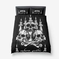 Skull Altar Reborn Gothic 3 Piece Microfiber Bedding Set Gift For Your Girlfriend Boyfriend Gift For Love Gift For Friend Best Valentine Present Holiday Gift