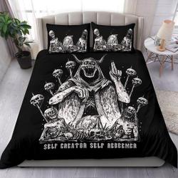Demonic Satanic Skull God Impaled Skulls Bedding Set Gift For Your Girlfriend Boyfriend Gift For Love Gift For Friend Best Valentine Present Holiday Gift