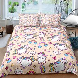 Kids Unicorn Cat Bedding Set, Cute UnicornGift For Your Girlfriend Boyfriend Gift For Love Gift For Friend Best Valentine Present Holiday Gift