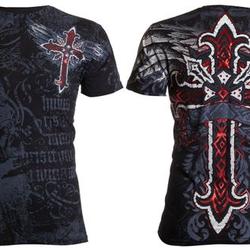 Archaic 3D T-Shirt RED FLAG Cross Wings Biker Meaningful Gift For Family Gift For Boyfriend Valentine Gift