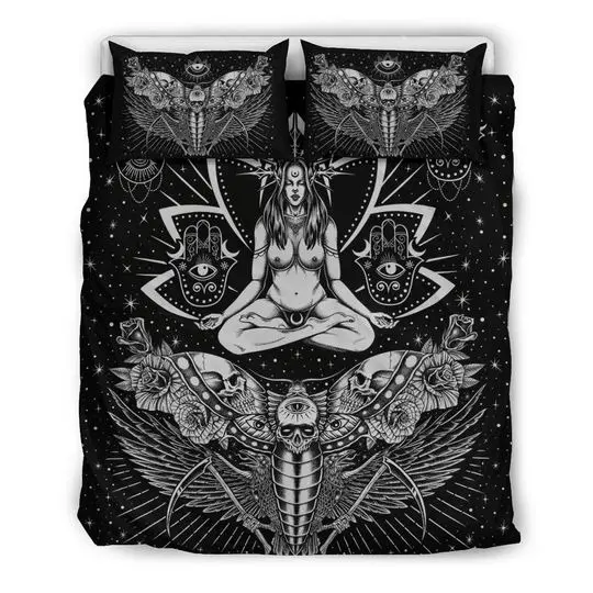 Skull Occult Cyclops Moth Crow Sword Bedding Set Gift For Your Girlfriend Boyfriend Gift For Love Gift For Friend Best Valentine Present Holiday Gift