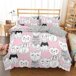 Awkward Funny Cat Bedding, Toddler Bedding, Kids Duvet Cover Set, Gift for Cat Lovers, Baby Bedding, Baby Shower Gift, Pink Bedding