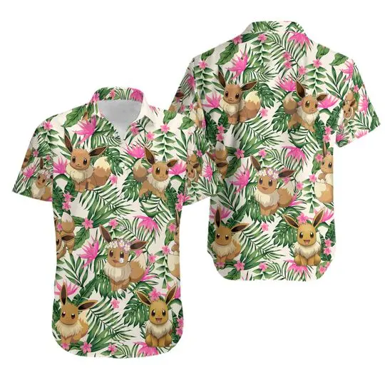 Eevee Evolution Hawaiian Shirt Gift For Your Girlfriend Boyfriend Gift For Love Gift For Friend Best Valentine Present Holiday Gift