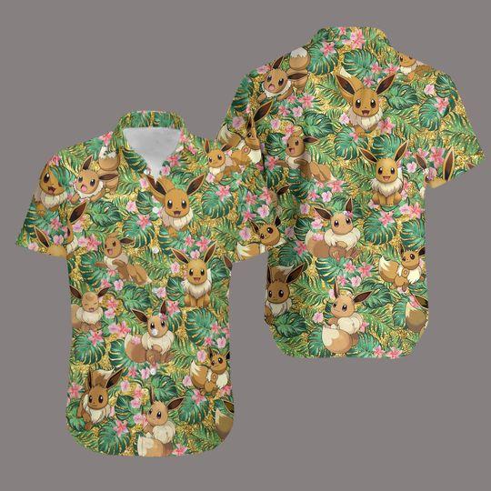 Eevee Tropical Hawaiian Shirt Gift For Your Girlfriend Boyfriend Gift For Love Gift For Friend Best Valentine Present Holiday Gift
