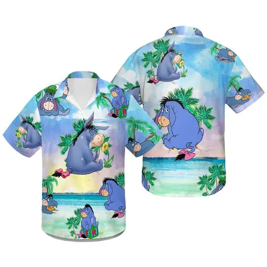 Eeyore Hawaiian Aloha Shirt, Hawaiian Shirt Gift For Your Girlfriend Boyfriend Gift For Love Gift For Friend Best Valentine Present Holiday Gift