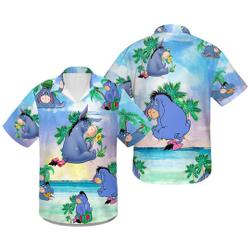 Eeyore Hawaiian Aloha Shirt, Hawaiian Shirt Gift For Your Girlfriend Boyfriend Gift For Love Gift For Friend Best Valentine Present Holiday Gift