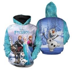 Elsa Anna Kristoff Olaf Sven | Disney 3D Hoodie