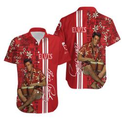 Red Aloha Elvis Presley Hawaiian Shirt Gift For Your Girlfriend Boyfriend Gift For Love Gift For Friend Best Valentine Present Holiday Gift
