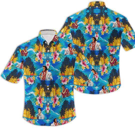 Elvis Presley King Of Rock And Roll Tropical Hawaiian Shirt Gift For Your Girlfriend Boyfriend Gift For Love Gift For Friend Best Valentine Present Holiday Gift