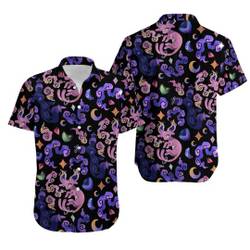Espeon Umbreon PKM Hawaiian Shirt, Button Up Shirt Gift For Your Girlfriend Boyfriend Gift For Love Gift For Friend Best Valentine Present Holiday Gift