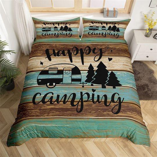 Happy Camping Bedding SetsGift For Your Girlfriend Boyfriend Gift For Love Gift For Friend Best Valentine Present Holiday Gift