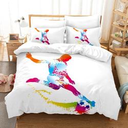 Soccer Bedspreads Queen Cartoon Ball Sport Bedding Set Gift For Your Girlfriend Boyfriend Gift For Love Gift For Friend Best Valentine Present Holiday Gift
